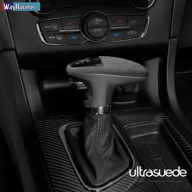 Ultrasuede Top Suede Car Wrapping ABS Gear Shift Knob Sticker Cover For Dodge Charger Challenger Durango 2021 2015- Accessories