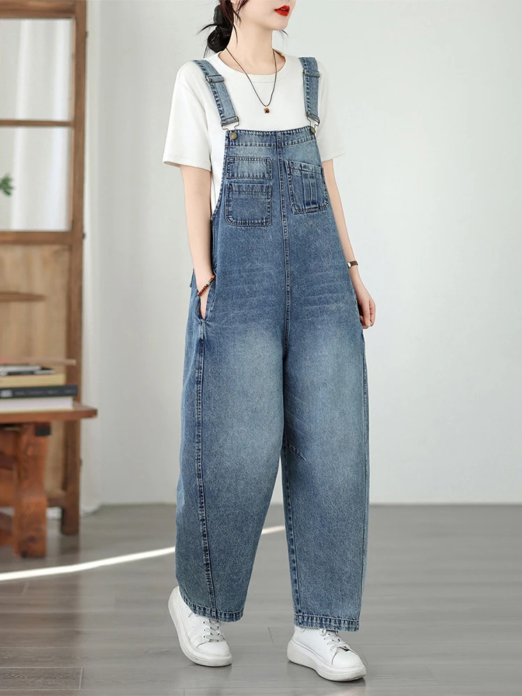 

Women's Denim Overalls Spring 2026 New Sle Large Size Lantern Harem Dad Pants Casual Comfortable Loose Fit l Waist