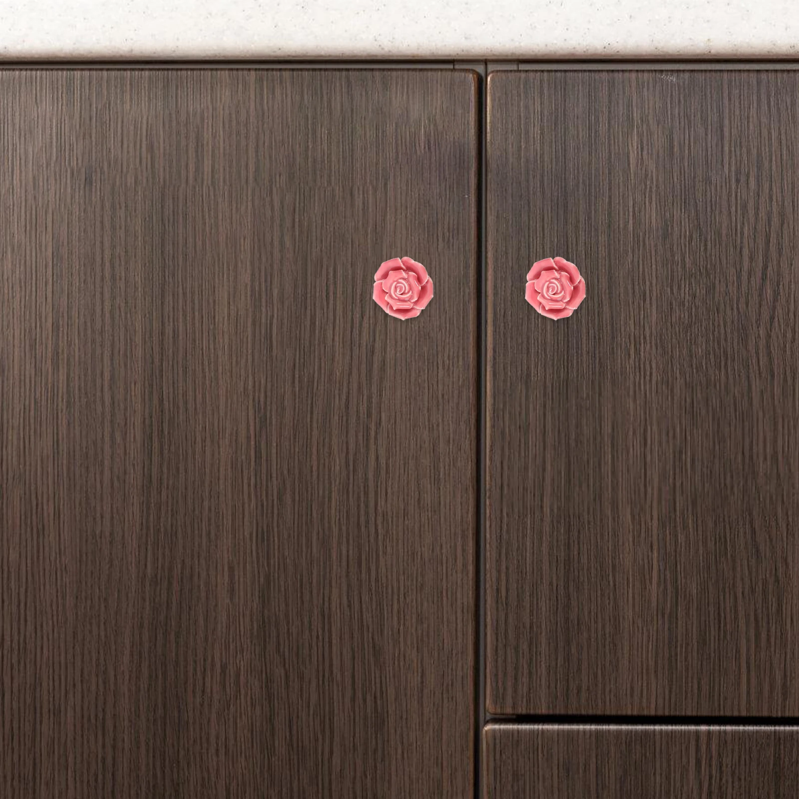 2 Pcs Drawer Rose Ceramic Handle Vintage Cabinet Knobs Flowers Handles Door Pink Roses Pulls