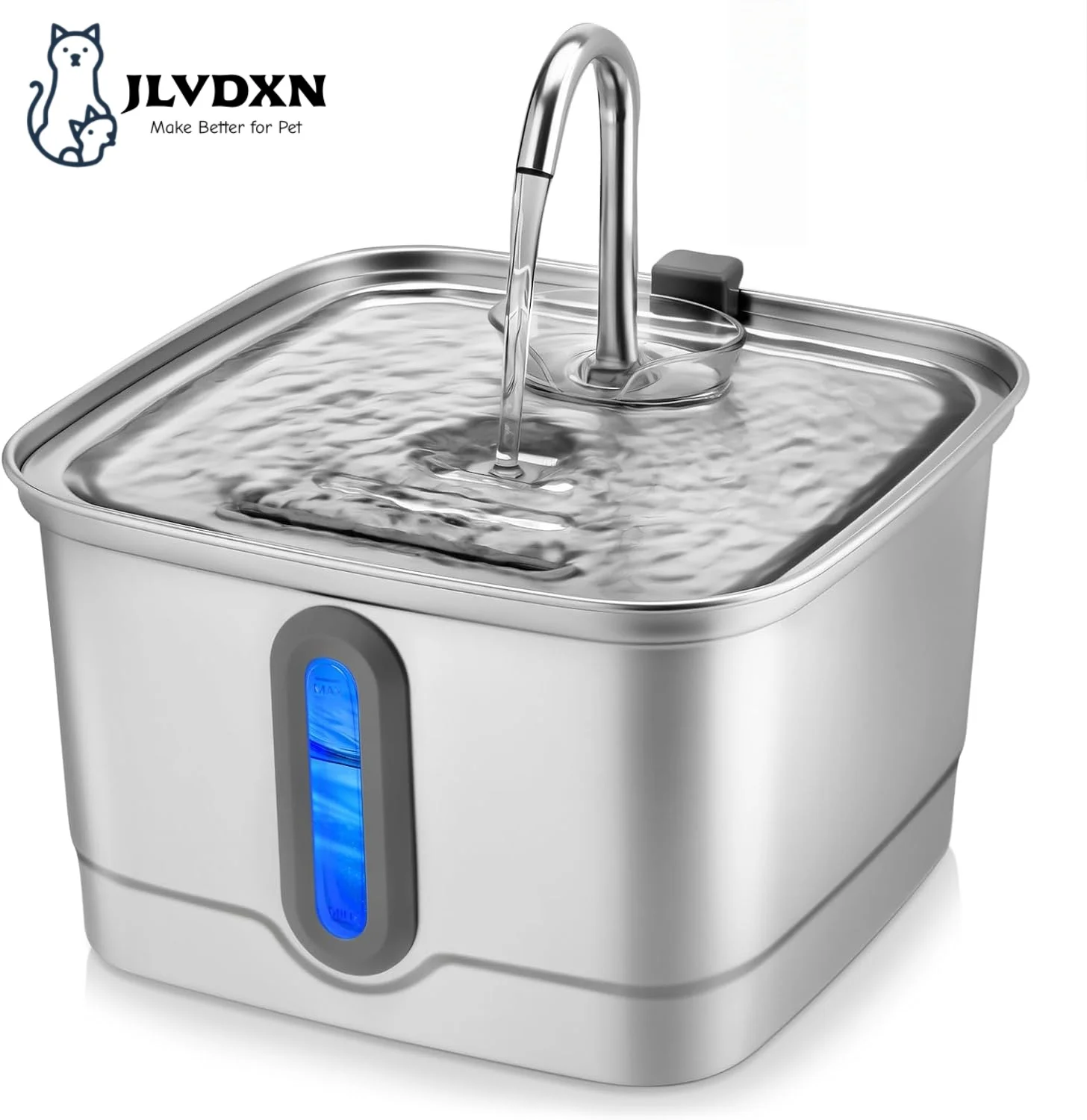 101oz/3L Stainless Steel Cat Water Fountain Automatic Pet Water Dispenser with Replacement Filters for Small Dogs And Cats