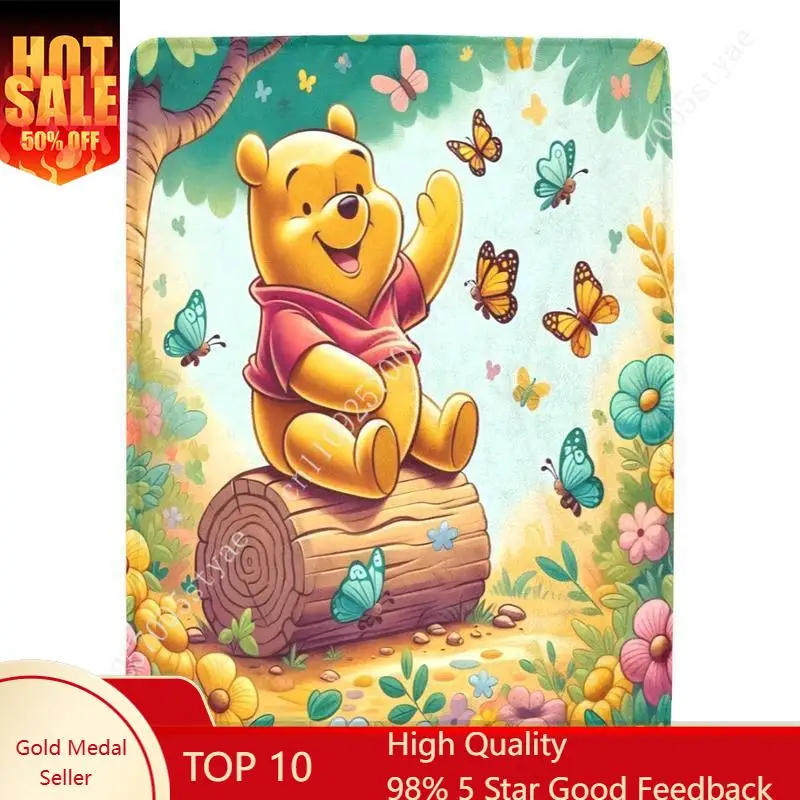 

Winnie The Pooh Blankets Disney Cartoon Plush Blanket Soft Indoor Decoration Child Holiday Party Boy Girl Gift Custom Wearable
