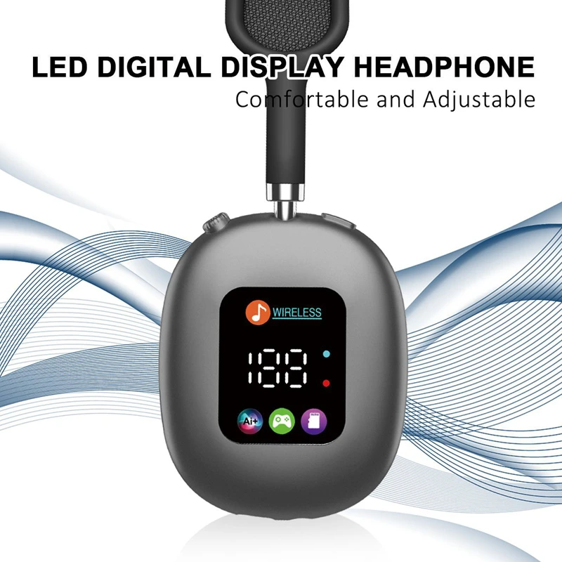 MAX600 Model New Wireless Active Noise Cancelling Headphones Hybrid Wireless Headphone With Touch Control LED Screen 2025 Hot