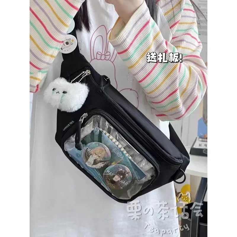 Girls Transparent Itabag Purses and Handbags Waist Ita Bag Kawaii Japanese Y2K Chest Bag Women Lolita Cute Crossbody Bag