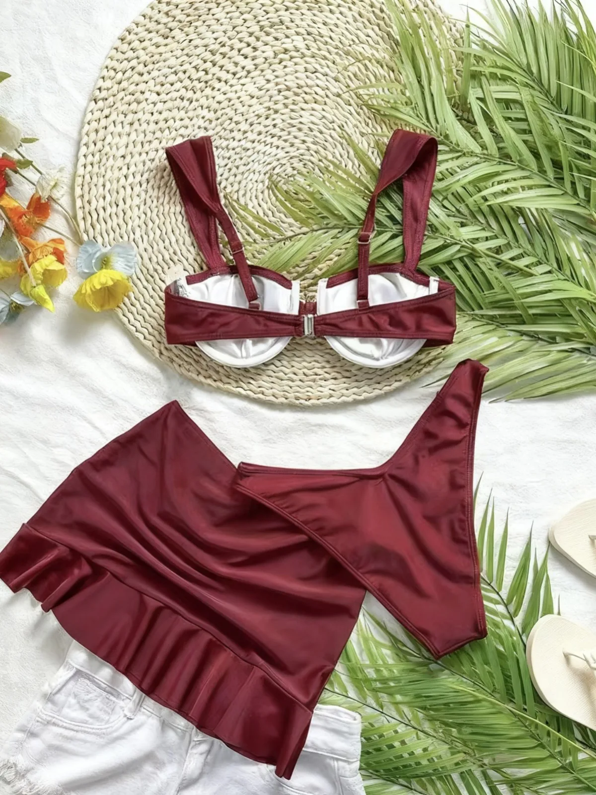 3-częściowy zestaw bikini seksowny strój kąpielowy Y2K dla kobiet 2026 gorąca wyprzedaż dwuczęściowy strój z narzutką stringi spódniczka bandażowa mikro bikini zestawy ropa