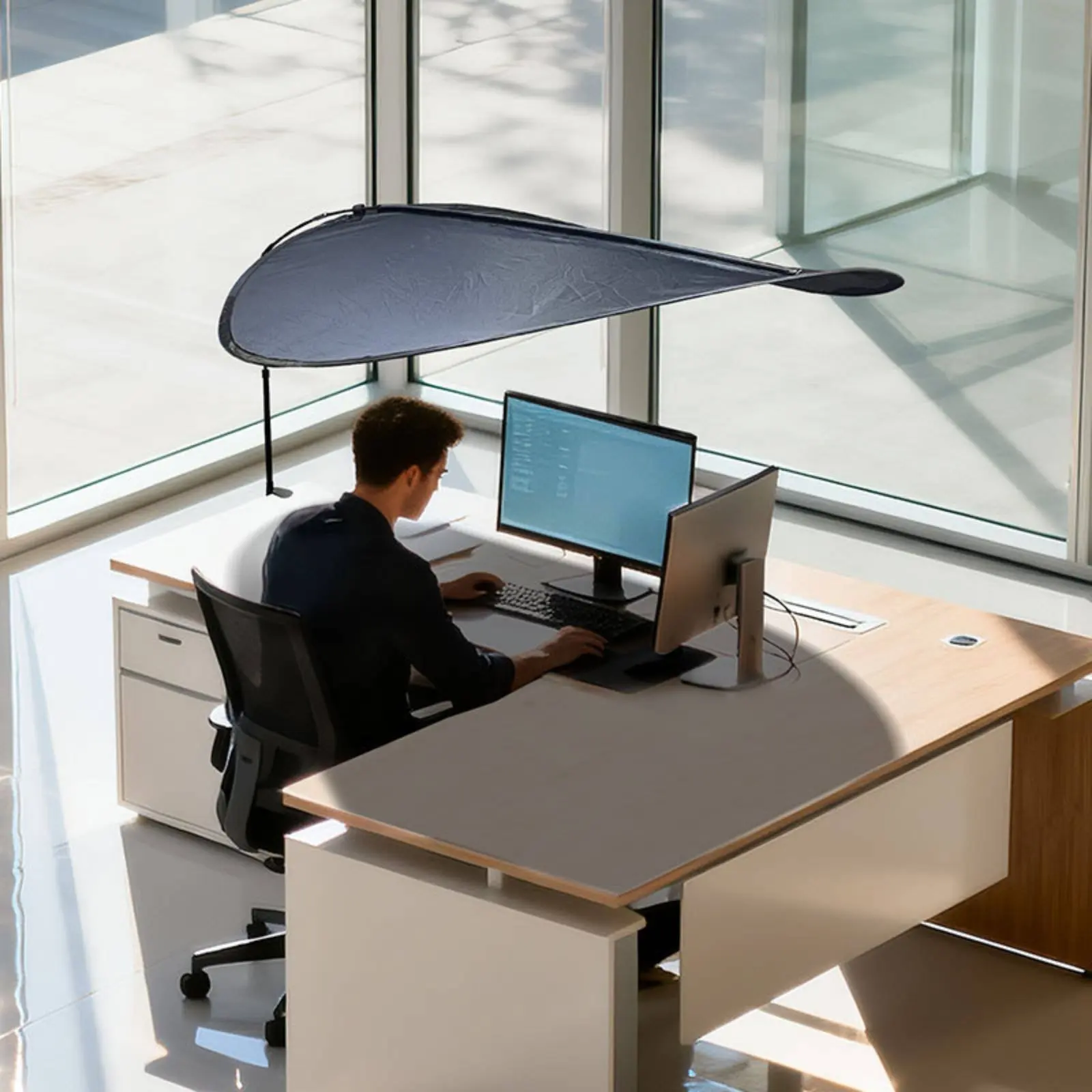 Air Conditioner Blocker Screen Glare Reduction Desk Privacy Curtain Office Light Blocker Portable and Foldable
