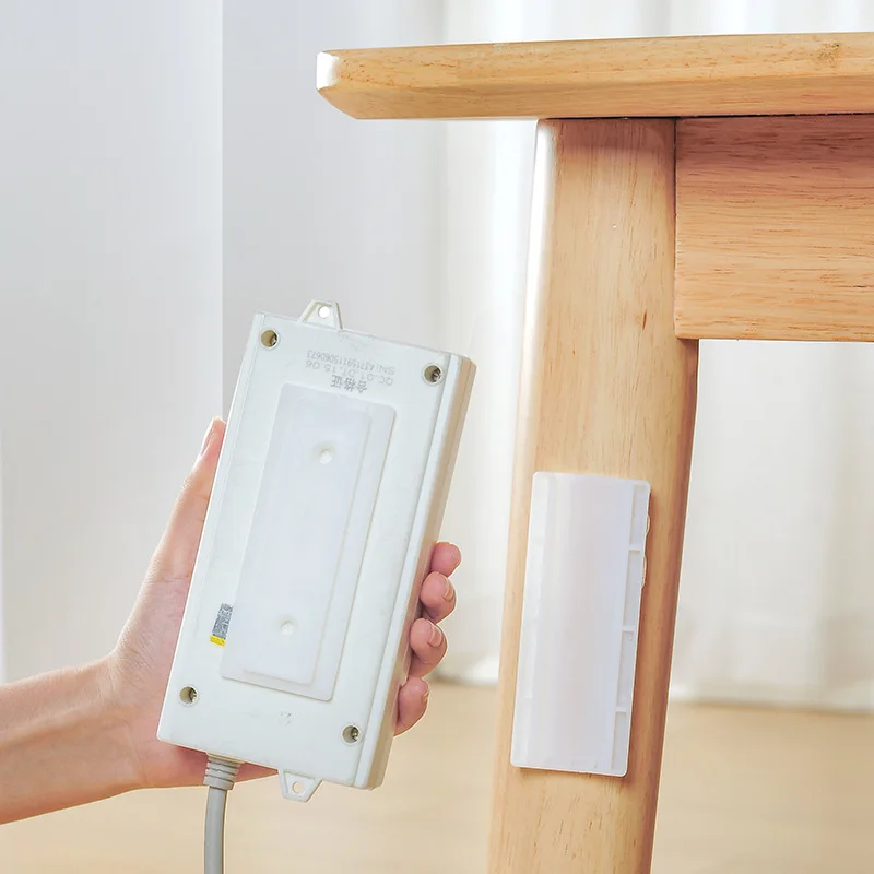 Self-Adhesive Desktop Socket Fixer Hanging Power Strip Cable Organizer Wall Holder Fixator Plug-in Removable Wall-Mounted Fixer