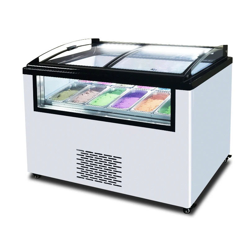 YINZHENG Commercial Direct Cooling Ice Cream Chest Freezer Gelato Display Cabinet Refrigerated Toppings Machine Soft Ice Cream