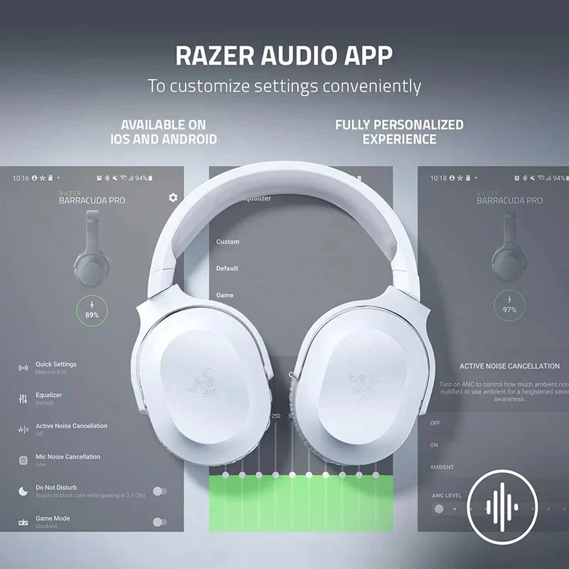 Новая беспроводная игровая мобильная гарнитура Razer Barracuda X, модель 2022 года — беспроводная связь 2,4 ГГц + Bluetooth — легкий вес 250 г — драйверы 40 мм