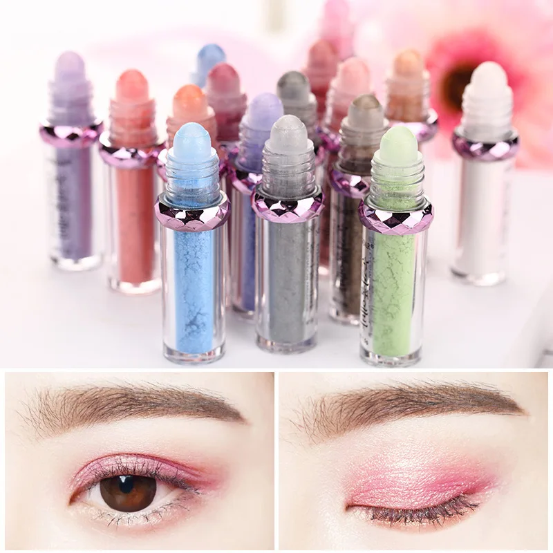 Single Color Roller Eyeshadow Palette Glitter Pigment Loose Powder Eye Shadow Makeup Cosmetics Shimmer Palette Dropshipping