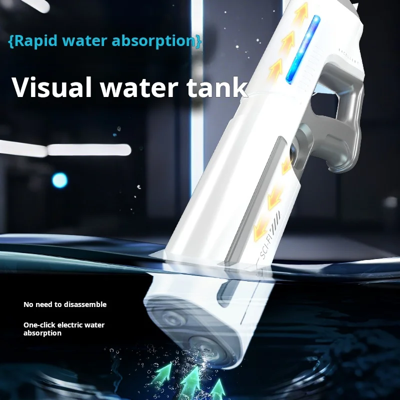 2025 التلقائي بالكامل مسدس تخزين المياه التلقائي امتصاص الماء الصيف لعبة للهواء الطلق بندقية مضيئة الكبار والأطفال اللعب هدية