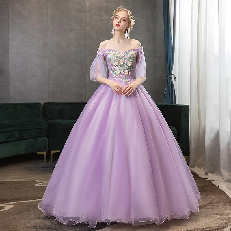 

Off-Shoulder Party Wedding Dress Women Banquet Applique A-Line Princess Ball Gowns Customized Elegant Celebrity Prom Dresses
