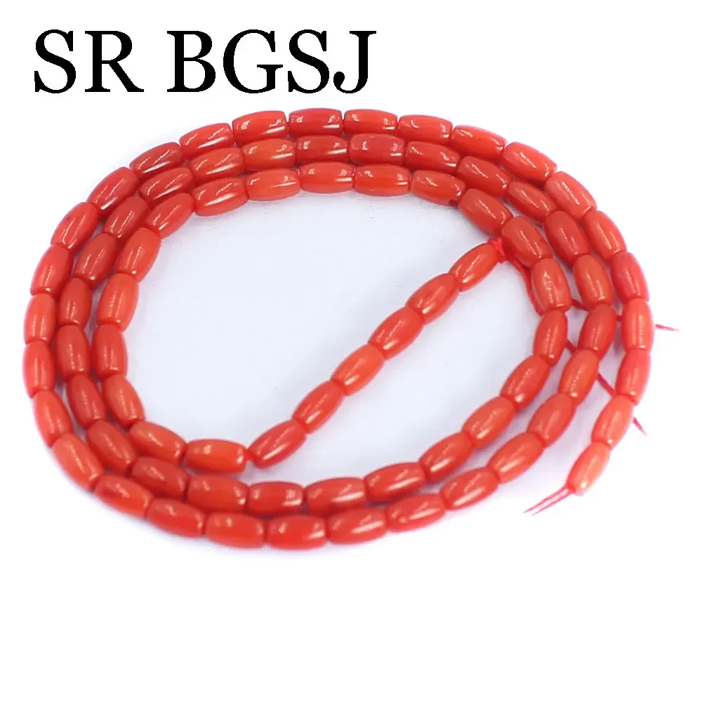 3x6mm Rice Olivary Sardi Red Sea Bamboo Coral Natural Isolation Beads For Jewelry Making DIY Bracelet Necklace