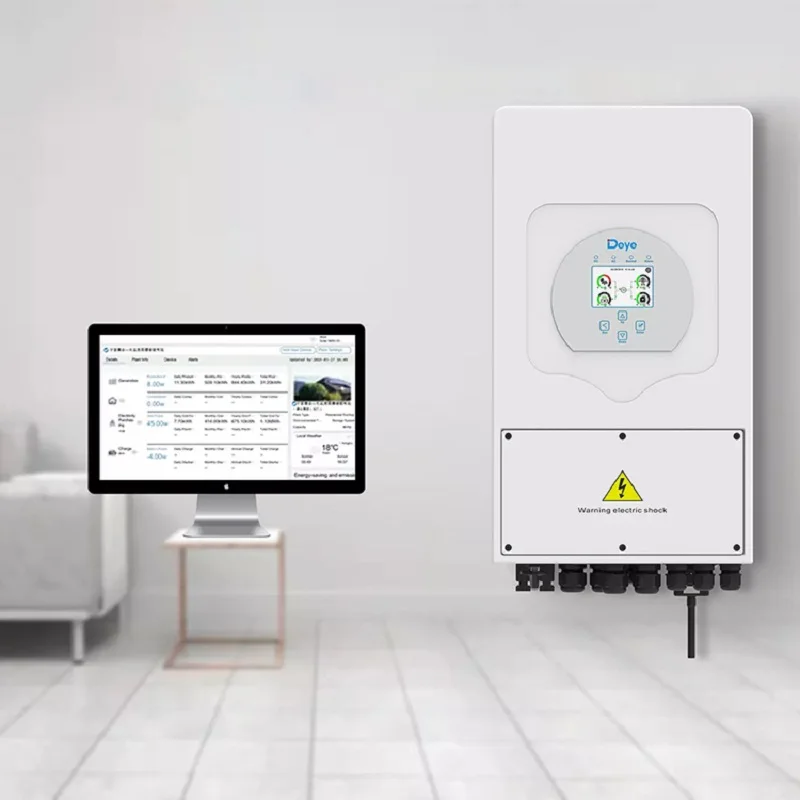 DEYE 3 Phase Hybrid Solar Inverter 8KW 10KW 12KW 200-650V Frequency Droop Control LCD Dispaly Built-In WIFI Parallel