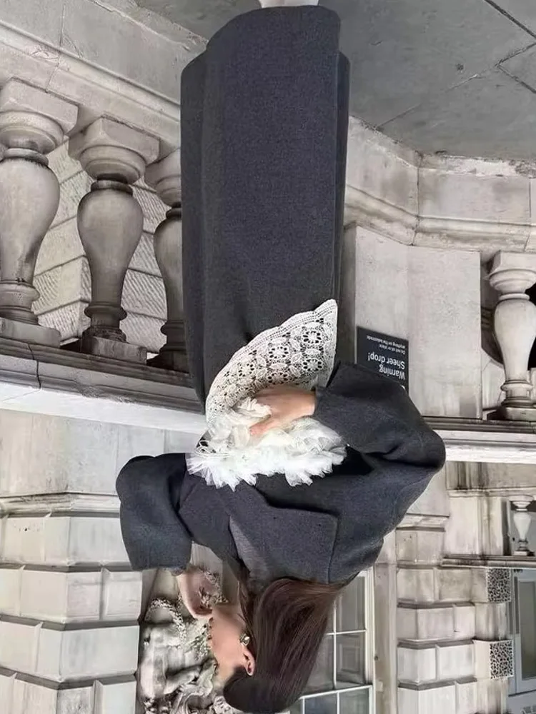 

HH Women Fashion Stand Collar Single Breasted Belt Decoration Solid Winter Long Coat Female High Street Casual 2-Color Jackets