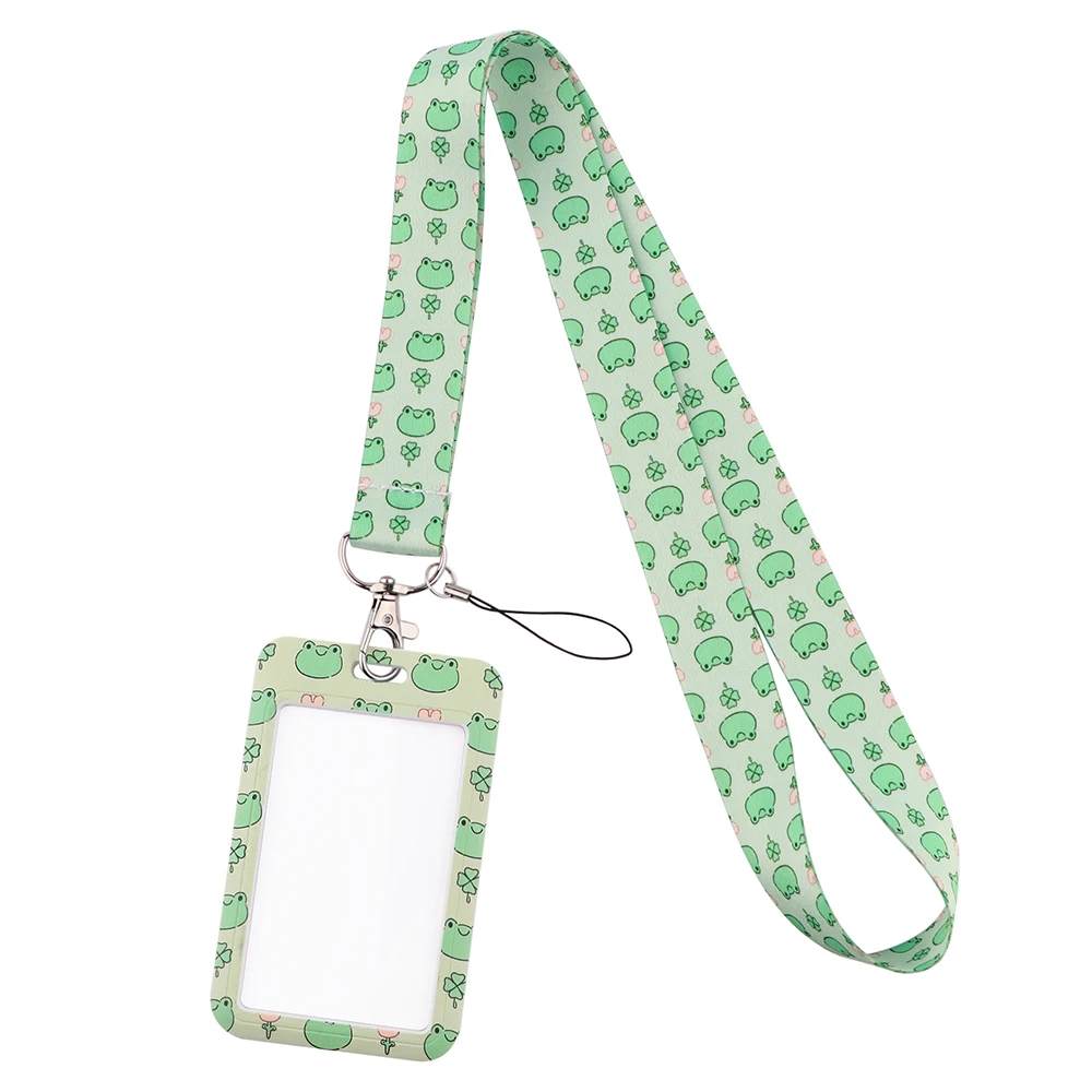 CB1315 Cute Frog Lanyard For Keychain ID Card Cover Passport Student Cellphone USB Badge Holder Key Ring Neck Straps Accessories