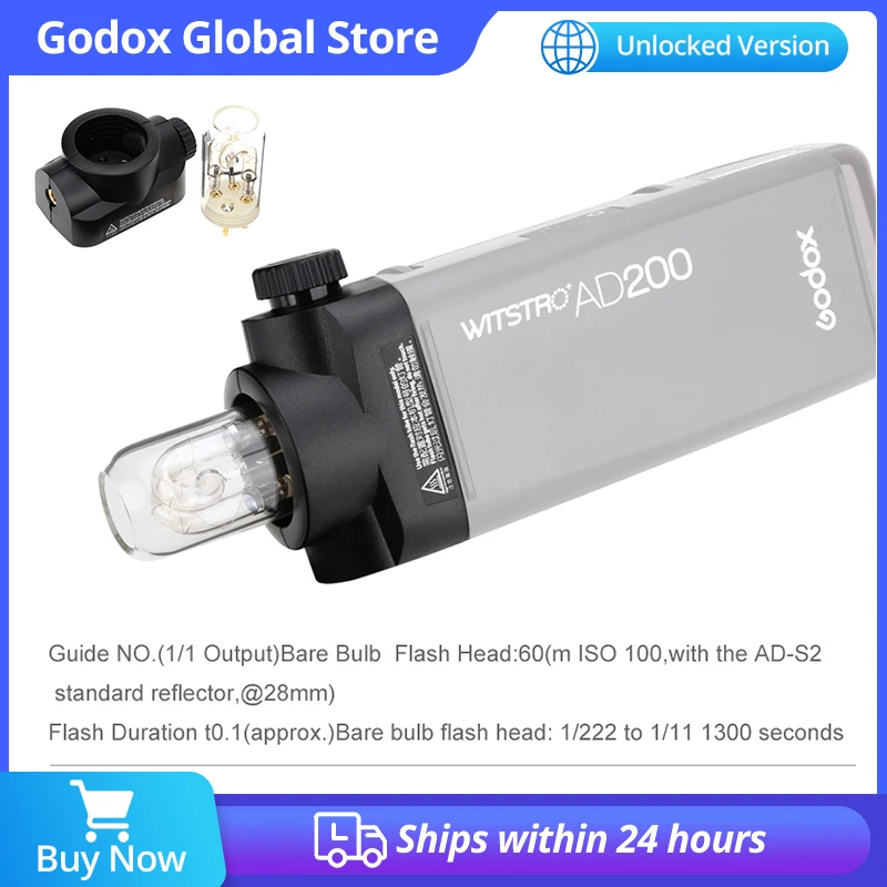 

Godox AD200 H200J Bare Bulb Flash Head for Godox AD200 with Flash Bulb