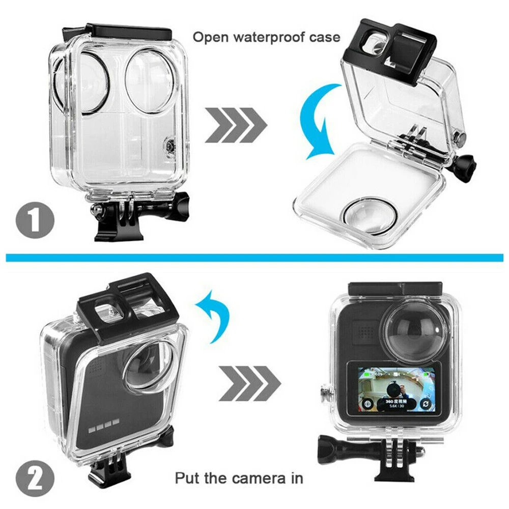 GoPro MAX Waterproof Housing Case for GoPro MAX Diving Protection Underwater Dive Cover for Go Pro Max Camera Accessories