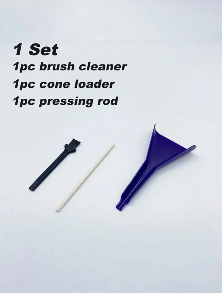 Pre Rolled Cones Loader Funnel Tool Set Including 1pcs Random Cone Loader, 1pcs Cleaning Brush And 1pcs Pressing Rod