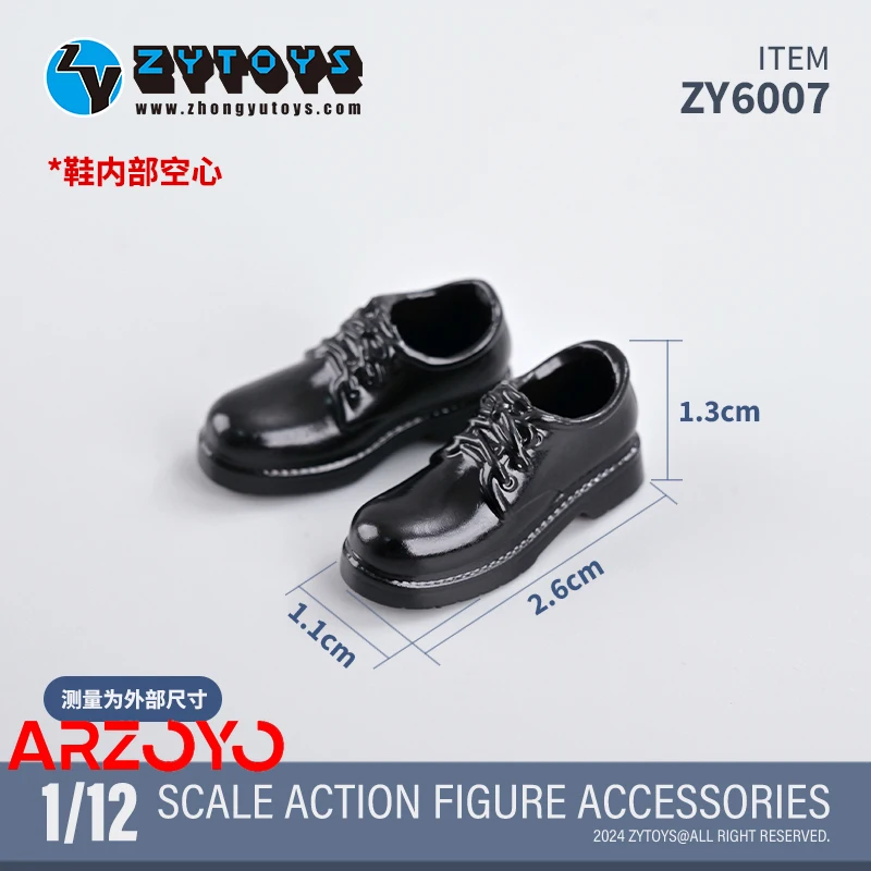 In Stock ZYTOYS ZY6007 1/12 Scale Female Black Students Shoes Hollow Shoes Model Fit 6'' Soldier Action Figure Body Dolls