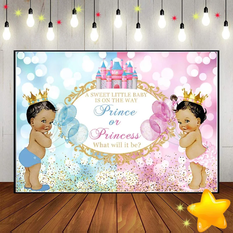 Gender Reveal Party Photo Background Prince Princess Newborn Photography Surprise Birthday Decoration He Or She Custom Backdrop