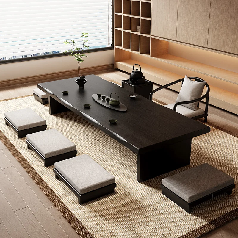 Household Bay Window Coffee Tables Japanese-style Tatami Solid Wood Living Room Tables Simple Modern Furniture ChaJi JT40E