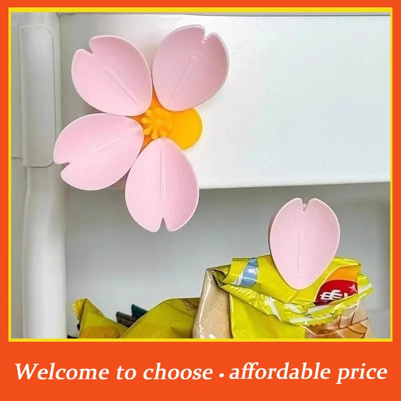 **1Set new Magnetic Refrigerator Household Snack Single/Double Layer Fixed Tongs 5/10 Petals Food Creative Sealing Clip'