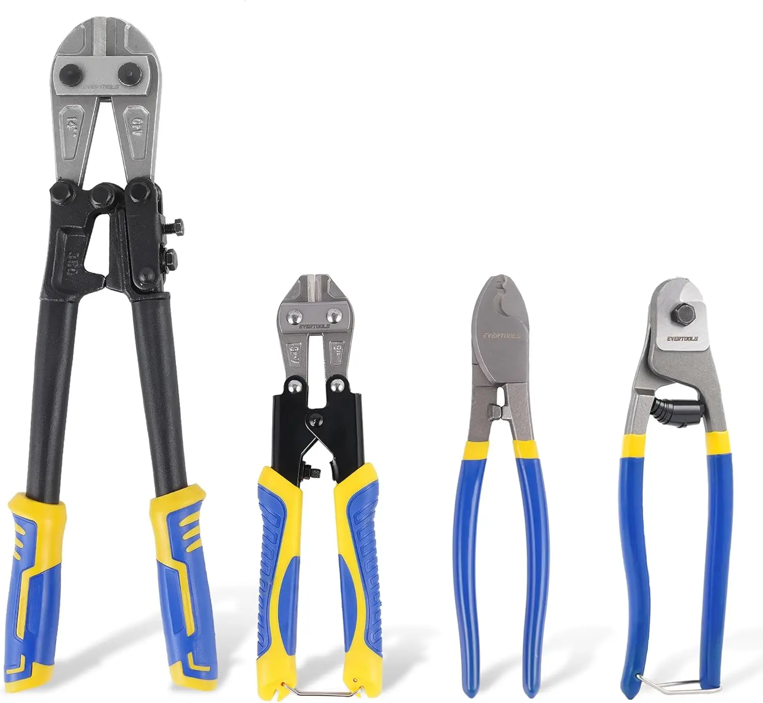 

4pc Heavy Duty Bolt Cutter Set: 14' & 8' Cutters for Locks, Wire, Chains