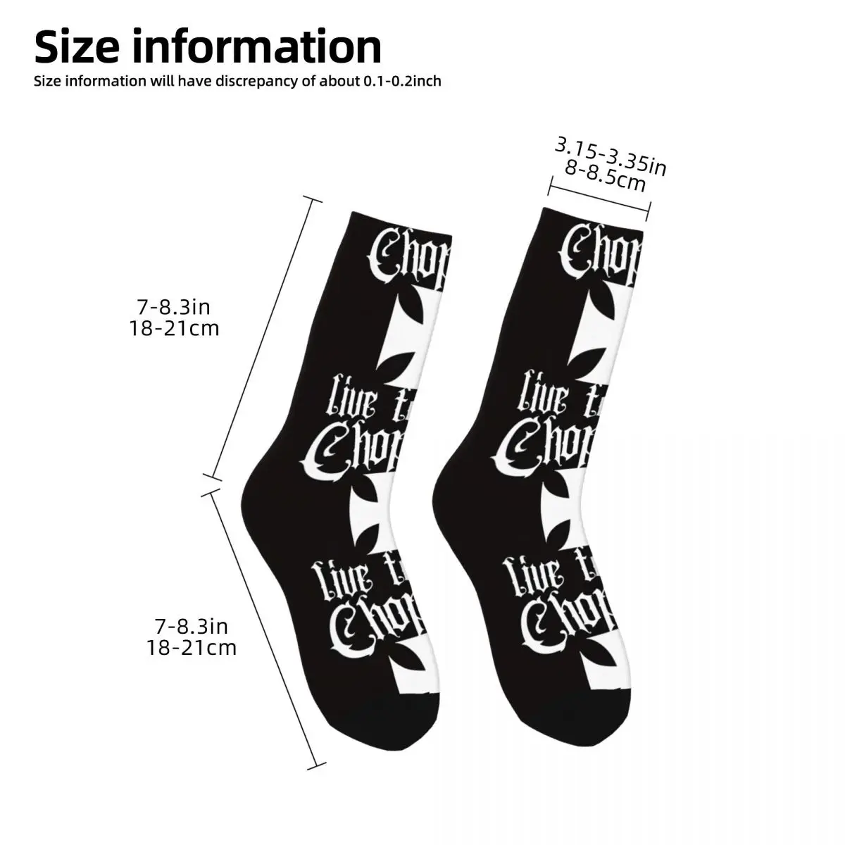 Happy Funny LOGO Men\'s Socks Retro Harajuku West Coast Choppers Hip Hop Novelty Seamless Crew Crazy Sock Gift Printed