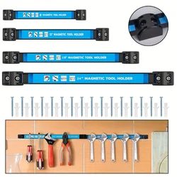 24/18/12/8 inch Magnetic Tool Holder Heavy-duty Magnet Tool Bar Strip Rack Space-Saving & Strong Metal Organizer Storage Rack