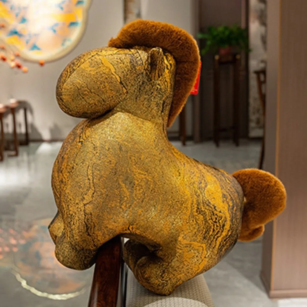 

Забавная лошадь-талисман с блестками, милая мягкая лошадь, креативная кавайная фигурка Зодиакального пони, украшение для дома