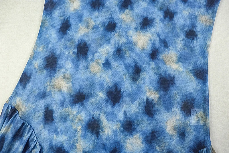 Doyerl Autumn Spring Long Sleeve Maxi Dress Women Club Party Night Elastic Sheer Mesh Printing A-line Long Dresses Vestidos