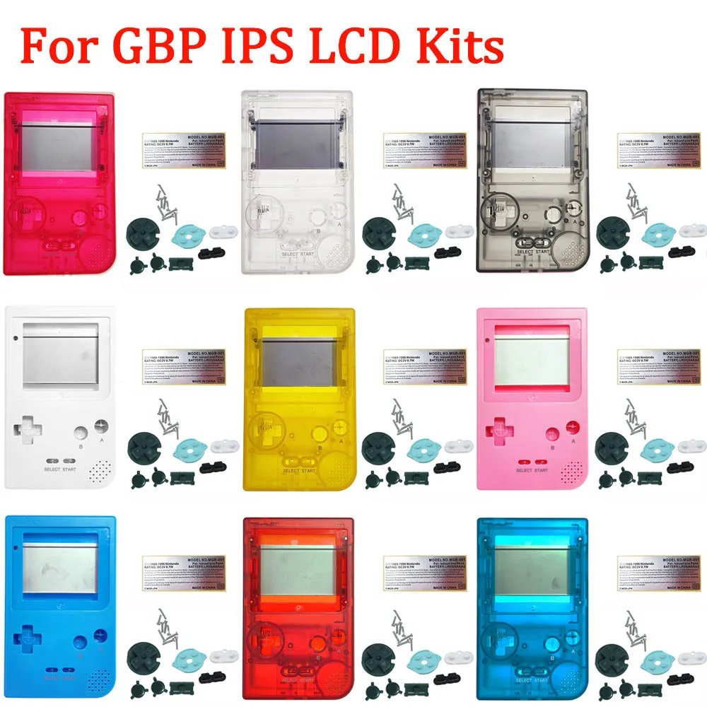 New Customized Housing Shell Sets for GBP with backlight LCD Screen Kits Replacement for GAMEBOY POCKET 10 Colors Shell Cover