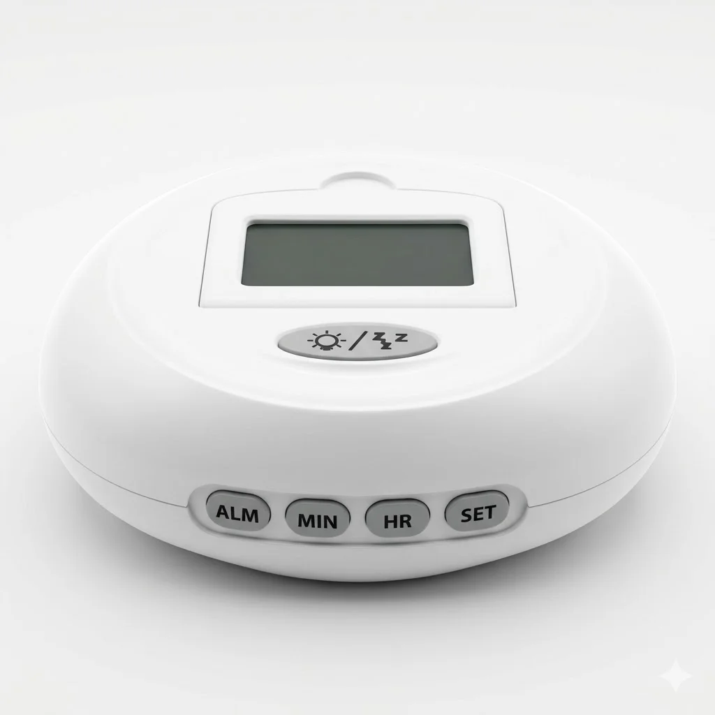 Vibrating Alarm Clock with Bed Shaker for Heavy Sleepers & Deaf, 3 Independent Alarms, 4 Alert Modes, Loud Buzzer, 2 AA Battery