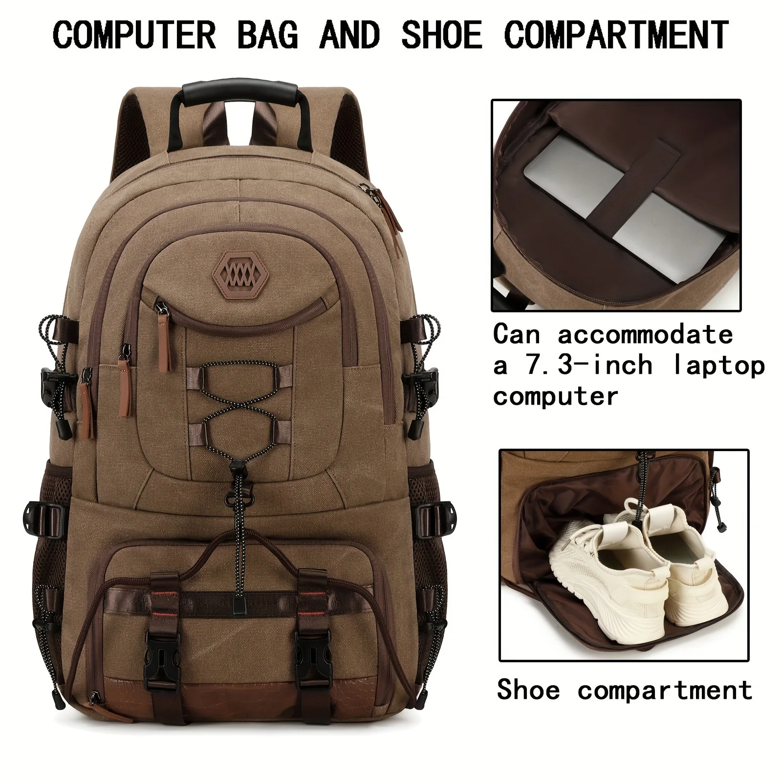 

New Men's Lightweight Hiking Backpack - Waterproof Trekking Bag, Durable Large Capacity Backpack for Outdoor Travel & Camping