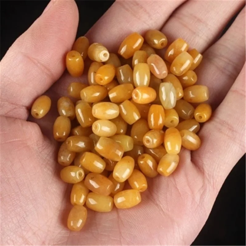 Natural Old Topaz Xinjiang Jinsi Jade Bead PartsDIYHuanglongyu as Right as Rain Accessories Scattered Beads Jade Bead Wholesale