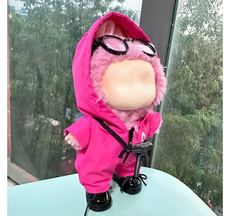 17cm Lafufu Clothes Outfit Accessories for The Monster Korea Kpop Lafufu Idol V1 V2 V3 Commando Jacket Clothing Pendant Mp5