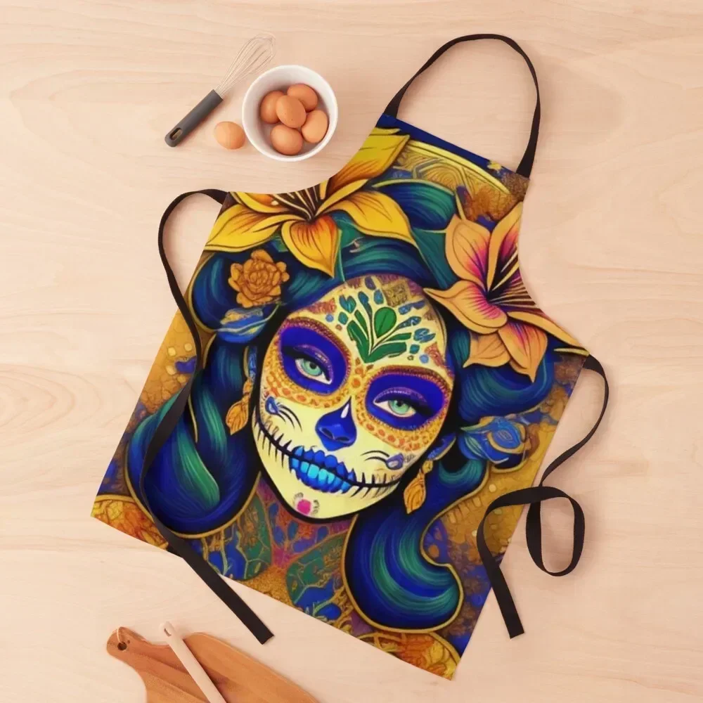 Dia de Los Muertos Apron Kitchen Apras For Women cleanings For Women Kitchen waiter Apron