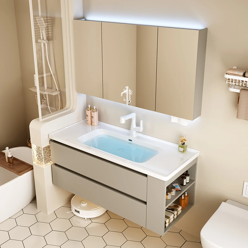 Washbasin Vanity Bathroom Vanities Vintage Toilet Partition Drawer Bathroom Vanities Light Storage Armadi Aperti Furniture