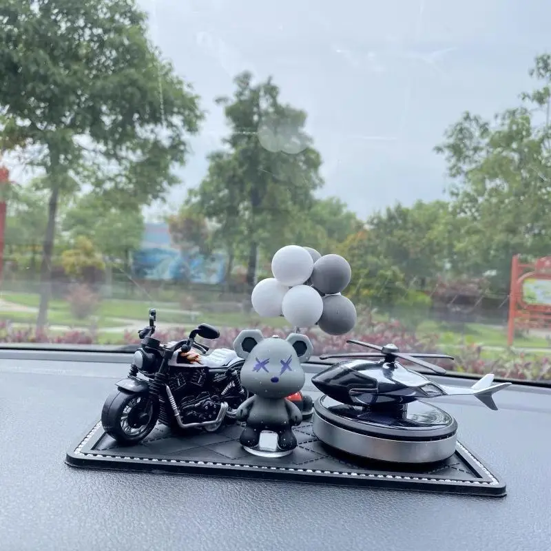 Car Ornaments, AromatherapyNew Internet Celebrity, Creative Car Mounted High-end Solar Powered Airplane and Motorcycle Ornaments