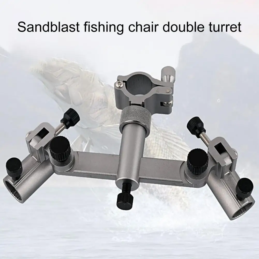 

Fishing Rod Holder Double Head 360 Degree Rotatable Chair Style Fishing Pole Support Left Right Sliding Fishing Rod Rack Angling