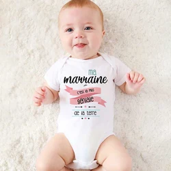 My Godmother Is The Greatest on Earth Print Baby Romper Infant Summer Bodysuit Funny Newborn Short Sleeve Jumpsuit Baby Outfits