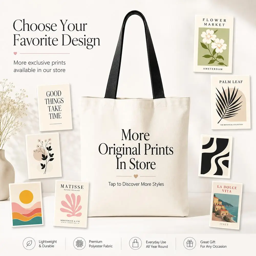 Brand logo Jo Malone London Storage Bags Polyester Canvas Tote Lightweight Foldable Reusable Shopping Bag Shoulder Straps view 4