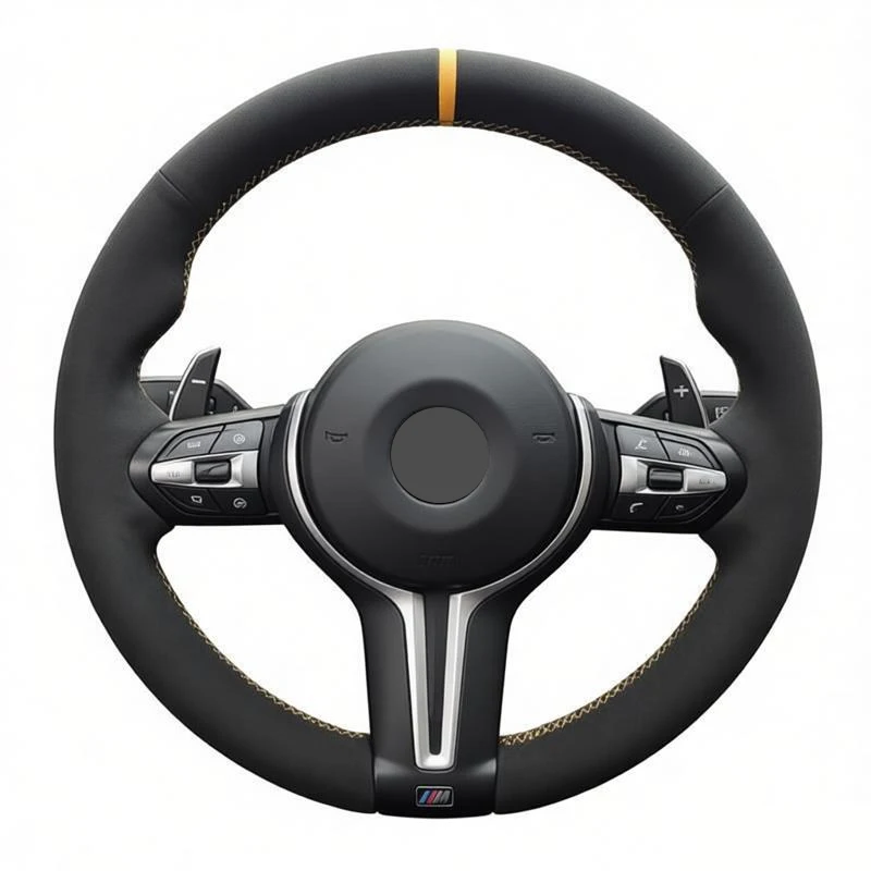 

Car Steering Wheel Cover Black Suede for BMW M3 M4 M Sport F30 F31 F34 F10 F11 F07 X1 X2 X3 F25 F32 F33 F36 F48 F39 Car Interior