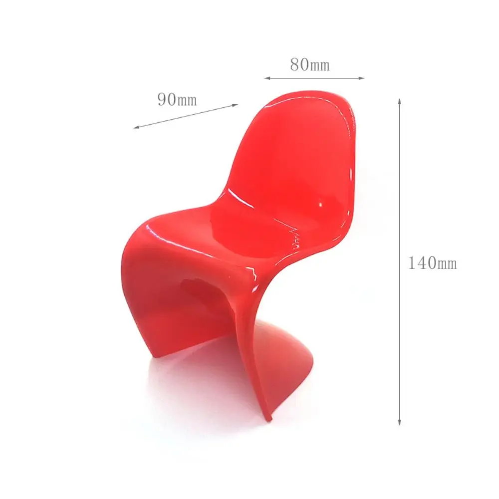 1/6 Scale Dollhouse Leisure Chair Multicolor Plastic Mini Backrest Chair Playing House Scene Model Miniature Furniture