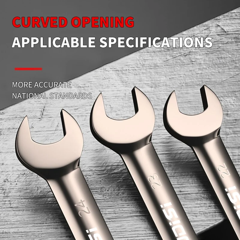 Versatile 6-14pc Carbon Steel Ratchet Wrench Set with Multi-Angle Head, Quick Precision 72-Tooth Mechanism, 180° Swing