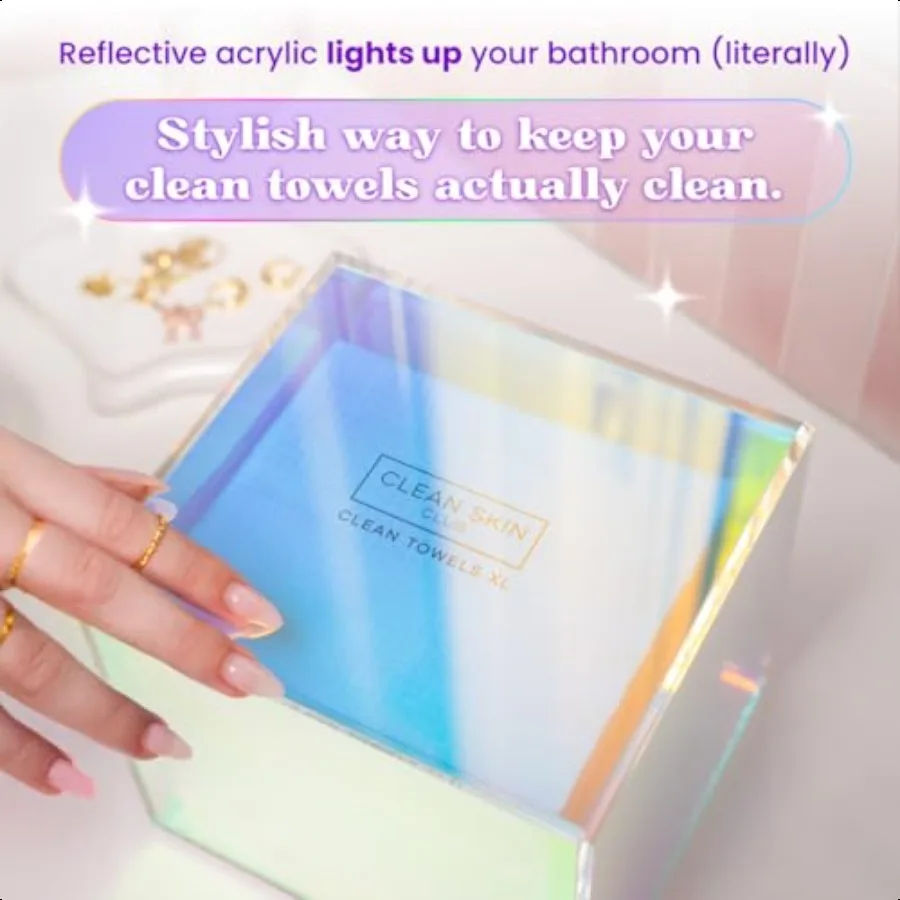 La caja de prismas para toallas limpias XL Solución de almacenamiento vibrante para 50 toallas Accesorio de baño elegante y funcional