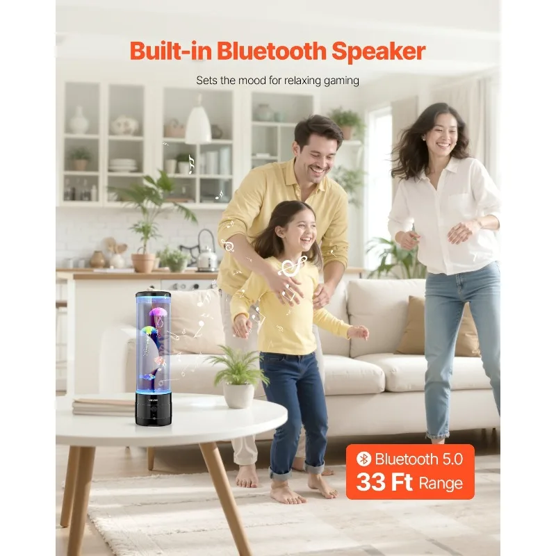 مصباح أنبوبي فقاعي حسية 16 مصباح سمكة مائي ملون يتم التحكم فيه عن بعد