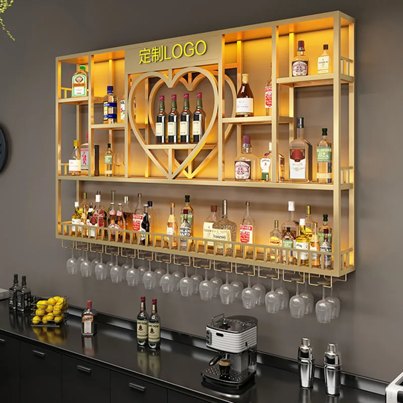 Display Cabinet Portable Bar Wine Rack Wall Outdoor Room Liquor Full Kitchen Nordic Elegant Vintage Stands Accessories Whiskey