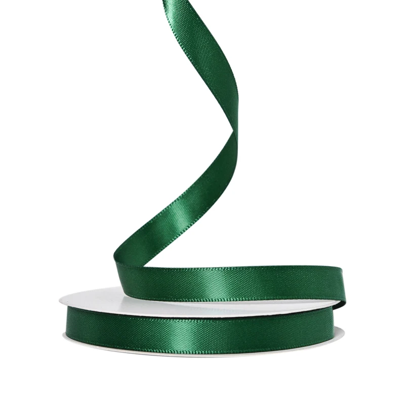 YAMA Single Face Satin Ribbon 6 9 13 16 19 22 mm Ribbons 100yards Light Green for Party Wedding Decoration Handmade Rose Ribbons