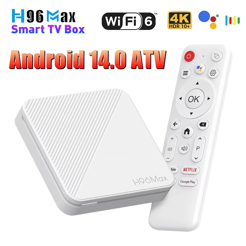 2024 New ATV H96 MAX H313 Smart TV Box Android 14 Smart TV Box Android13 2GB 16GB 8GB Wifi6 BT 4K HD Google Voice Media Player